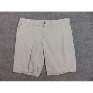 Broletto‎ Shorts Mens 36 Seersucker Gray White Striped Preppy Coastal Summer